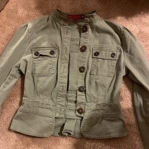 Green jean jacket